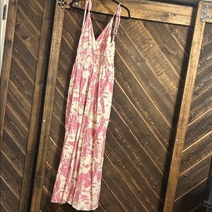 Vici Pink and Cream Jumpsuit